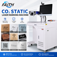 Machine de marquage laser CO2 statique Faith 40W 60W, graveur Galvo pour bois et verre
