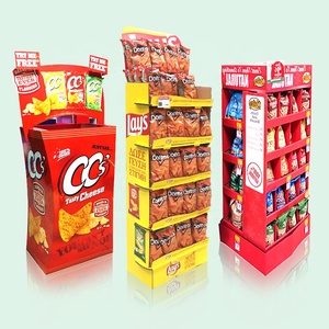 Topwon Custom Supermarkt Werbung POP Papier boden Palette Snacks Display Racks Karton Chips Display Stand