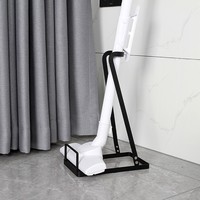 Support de rangement pour aspirateur vertical, organisateur sur pied sans perçage, support métallique mobile à un niveau pour aspirateur et balai, support de suspension pour serpillière