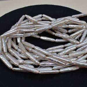 Perlas de Agua Dulce Naturales en Forma de Botón, Estilo Barroco, Largas, Plateadas, Económicas, para Hacer Joyas, Collares y Pendientes - Product Image 2