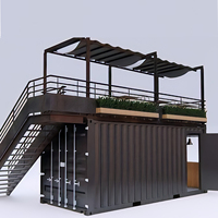 Bâtiment de bureau préfabriqué miniature prêt à l'emploi 2023, conteneur de 40 pieds, design moderne en acier préfabriqué