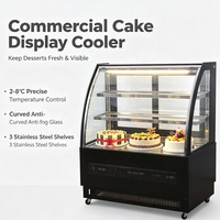 Vitrine réfrigérée commerciale pour desserts de buffet d'hôtel, vitrine à gâteaux en verre incurvé