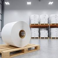 Rouleaux de papier enduit amovible Antac, étiquettes autocollantes, rouleau de papier semi-brillant à colle amovible haute adhérence pour impression de codes-barres