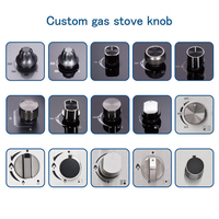 Kompor Gas Tanam 4 Tungku Berkualitas Tinggi dari Baja Anti Karat Hitam dengan Daya Baterai/Listrik Peralatan Dapur OEM