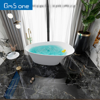 Baignoire autoportante GeMei GM-8320 blanche en surface solide, design moderne, en pierre artificielle écologique, garantie 5 ans - Offre Spéciale