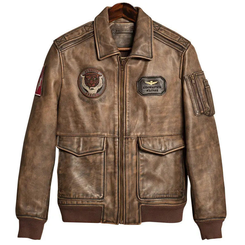 Custom Fashion leather garments hot sale men original faux leather biker jackets with functional pockets for men
