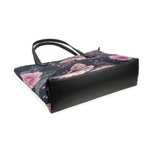 Bolso de hombro con estampado de mariposas florales, bolso de mano con cremallera, bolso de mano duradero de PU para viajes diarios - Product Image 5