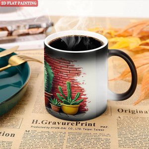 <b>Ceramic</b> <b>Mug</b> 11oz Frosted Black Color Changing Magic Tea Cup Heat Transfer Printing Blank - Product Image 5