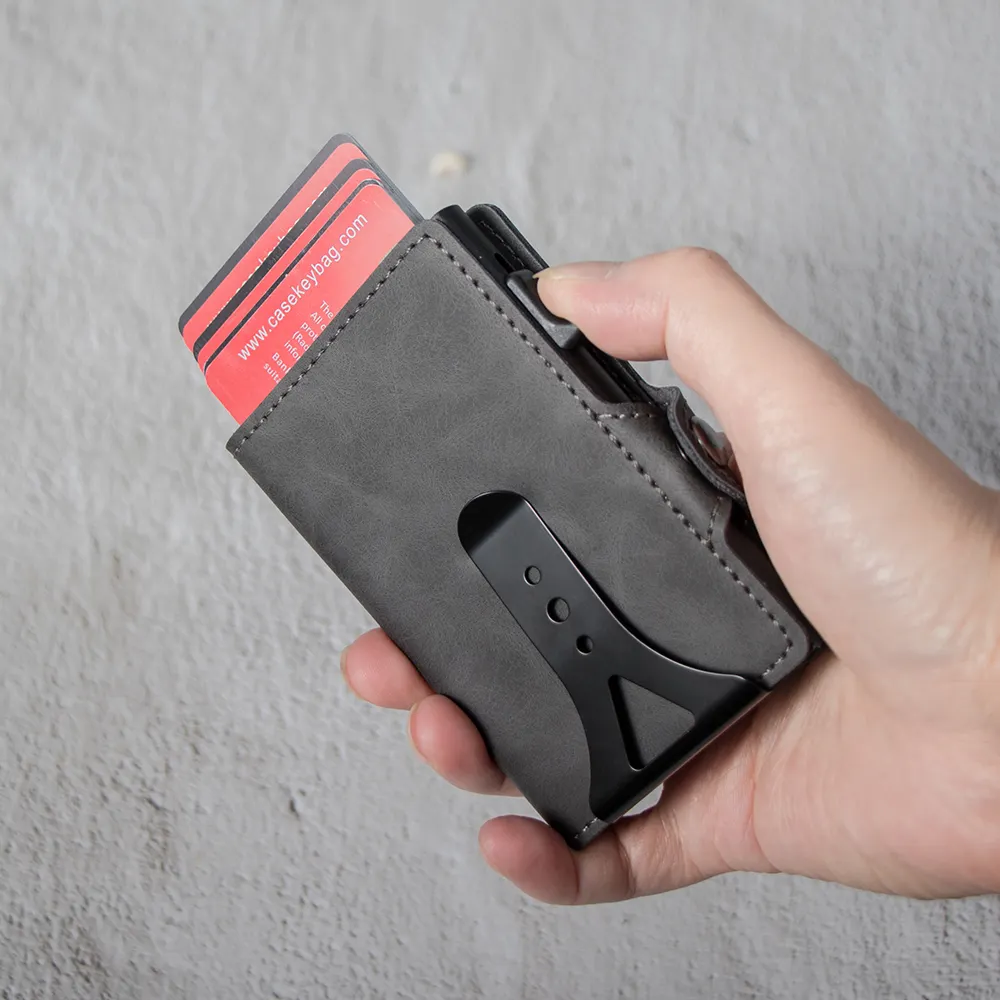 Hot Sale Billeteras Inteligentes Hombres Luxury Slim Card Holder Anti Rfid Anti-theft Pu Leather Cardholder Smart Wallet for Men