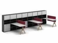 Postes de travail modulaires en bois écologiques de luxe modernes pour personnel, avec cloisons personnalisables en couleurs