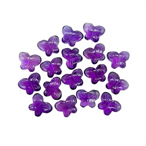 Piedra Preciosa Natural de Amatista Púrpura Tallada en Forma de Mariposa de 14 mm, Cristal Briolette Tallado a Mano, Precio al por Mayor para Fabricación de Joyería - Product Image 1