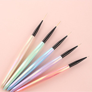 Pinceau de dessin fin en acrylique 7/9/11/15/20 mm, pinceau à dégradé <span class=keywords><strong>diamant</strong></span>é pour nail art, pinceau de peinture pour lignes, OEM, industriel, DIY - Product Image 6