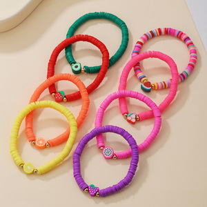 Fashion String <b>Bracelet</b> Set Colorful Fruit Design Elastic <b>Rope</b> Jewelry Unisex Gift Wearable Accessories - Product Image 3