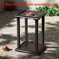 Support à fleurs en résine de style rétro pour balcon et salon, table d'appoint carrée, jardinière sur pied modèle SFHJ28