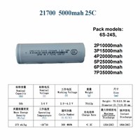 Batterie lithium-ion cylindrique GP Grade A originale 3,6 V 5000 mAh INR21700 50Q 180 A haute puissance pour outils électriques et vélos électriques