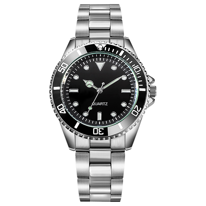 silver black dial