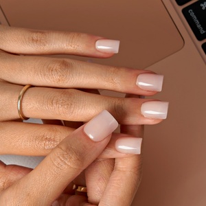 BTArtbox Faux Ongles en Gel Blancs à Presser, Courts, Carrés, Simples, Faits Main, Vente en Gros - Product Image 2
