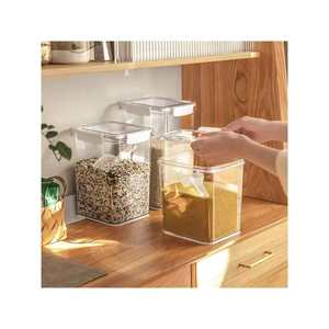 Contenedores de Almacenamiento de Alimentos para Cocina, 5.2L, con Tapas y Etiquetas, para Pasta, Azúcar, Granos, Apilables, Material PC, Diseño Rectangular - Product Image 4