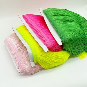 20CMポリエステルトリムタッセルフリンジ10ヤードロングワンロールファブリックフリンジダンススカートドレス用 - Product Image 5