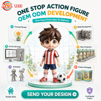 Figurines de footballeur en PVC et ABS sur commande OEM/ODM, ensemble décoratif pour la maison, présentoir de bureau, cadeau, certifié CE EN71 ISO, marque HLL