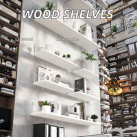 Étagères de rangement murales flottantes en bois à trois niveaux en acier inoxydable, organisateur de vêtements pour cuisine, salon, salle de bain