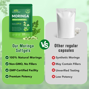 SOLOTREE ekstrak <span class=keywords><strong>Moringa</strong></span> alami non-gmo suplemen Softgel dukungan pencernaan 6000mg <span class=keywords><strong>Moringa</strong></span> hijau Superfood kapsul Softgel - Product Image 6