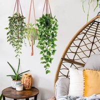 Plantes suspendues artificielles en pot, fausses vignes d'eucalyptus Mandala, verdure pour la décoration intérieure et extérieure, maison, bureau, étagère, mur