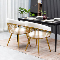 Chaises de bureau de tissu en métal de cadre d'acier inoxydable avec le velours moderne de chaise dinant de noir de restaurant de jambes d'or