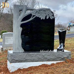 Lapide in Granito Nero <span class=keywords><strong>Albero</strong></span> <span class=keywords><strong>della</strong></span> <span class=keywords><strong>Vita</strong></span> con Foto Incisa Personalizzata per Cimitero - Product Image 2