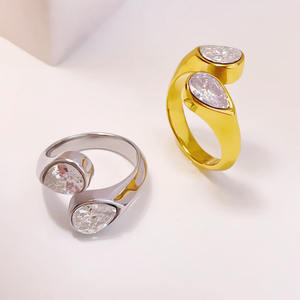 Luxury <b>Women</b> Classic Fashion Stainless Steel Antique Gold Plated <b>Statement</b> <b>Ring</b> Customizable Jewellery - Product Image 2