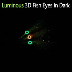 3D ojos luminosos pequeño calamar mosca patas de goma artificiales Flash oropel Streamer moscas trucha lubina agua salada Señuelos de Pesca cebos - Product Image 6
