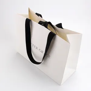 sustainable eco-friendly fancy custom bamboo paper shopping gift bags