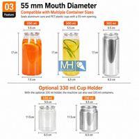 Équipement de haute qualité pour bubble tea, machine à sceller les gobelets en plastique, machine à sceller les gobelets automatique, 110V/220V