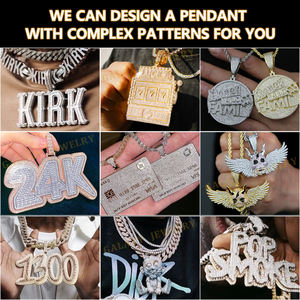 Collar Personalizado de Plata 925 con Letra Doble R Hip Hop, Diamantes Baguette VVS y Moissanita, Cadena y Colgante de Joyería Personalizada Iced Out - Product Image 4