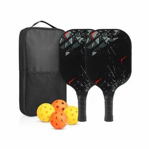 Raquette de pickleball légère en fibre de carbone 2 raquettes avec 4 balles de pickleball 1 paquet triangulaire 16mm d'épaisseur certifiée USAPA - Product Image 1