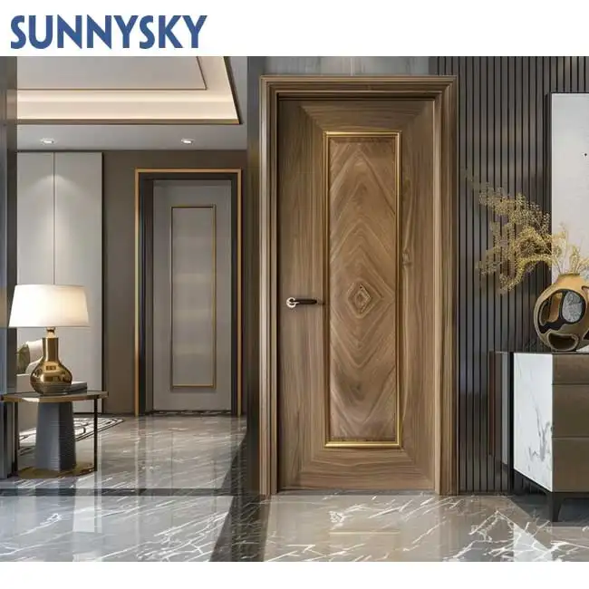 Sunnysky Bán buôn giá mới nhất thiết kế duy nhất hiện đại rắn NỘI THẤT PHÒNG NGỦ cửa gỗ thiết kế hình ảnh Gỗ Tếch