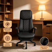 Chaise de massage ergonomique de luxe moderne et portable pour PDG, avec siège réglable 4D et repose-pieds, à vibration, en promotion