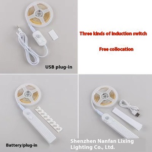 5V COB <strong>LED</strong> RGB Smart <strong>Strip</strong> Lights Self-Adhesive USB Charging <strong>Motion</strong> <strong>Sensor</strong> White PCB Plug-in Battery Box No Wiring Required - Product Image 4
