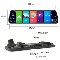 GPS Navigation 10 pouces 4G Voiture Dvr Caméra 1080P ADAS Android 8.1 Dash Cam 2G + 32GB WIFI Conduite Enregistreur Vidéo Rétroviseur