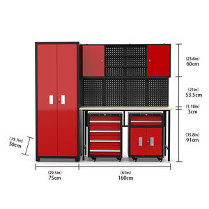 JZD Staal Werkbank voor Garage met Gereedschapskast met Gereedschap en Mobiele Gereedschapswagen met Gereedschap voor Opslag in Garagekasten - Product Image 2