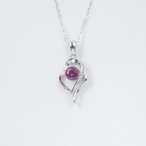 สร้อยคอเงินแท้ 925 ประดับทับทิมเพาะเลี้ยงในห้องปฏิบัติการ - Product Image 1