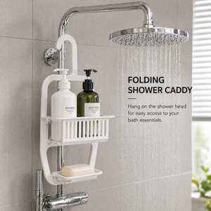 Collapsible Folding Hanging Shower Organizer Portable <b>Bath</b> Caddy Bathroom Shelf Basket - Product Image 4