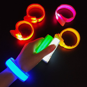 Festival Concert Personalized Vibrating Glowing Light up Luminous Fabric Custom Promotional Bracelets Led Wristbands for Events