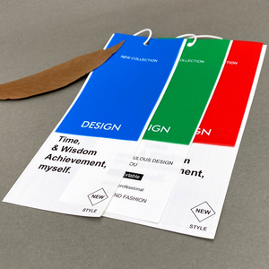 Etiqueta colgante de papel de lujo con logotipo impreso personalizado de alta calidad y <span class=keywords><strong>precio</strong></span> más bajo, con cordón para ropa - Product Image 2