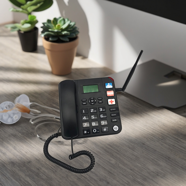 Hot New Products Rong L688-3 Multifunction 4G LTE VOLTE Fixed Wireless Phone with SOS Function 3 Ports for Elderly