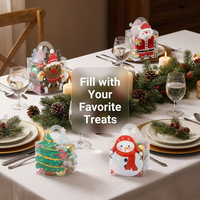 Boîte cadeau en PVC transparent avec poignée pour Noël, boîte d'emballage pour bonbons et biscuits pour les fêtes de Noël, boîtes à friandises pour chocolat et biscuits