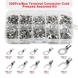 320PCS cold-pressed bare terminal + clip set 10-in-1 OT/UT fork-shaped round bare terminal terminal - Product Image 2