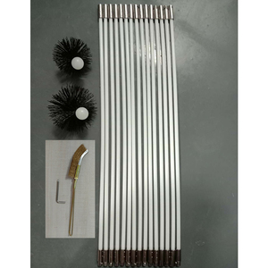 Brosse de nettoyage de cheminée électrique à tête ronde, manche long, en fil d'acier ondulé, à poils en nylon, avec tige de connexion - Product Image 6