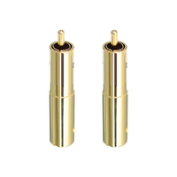 Conector RCA de Audio Dorado de Latón Sólido con Protección Larga, Conector de Soldadura de 10.5mm para Cables de Extensión de Altavoces PA para Exteriores
