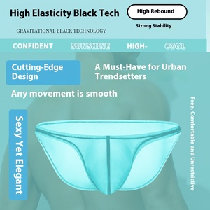 Ultra dünne transparente Eisseiden-Slips für Herren U-förmige konvexe Nylon-Hüfte mit niedriger, sexy, atmungsaktiver Unterwäsche, bequeme Passform - Product Image 3